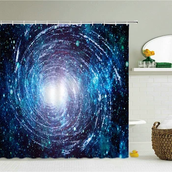 Galaxy Nočno Zvezdnato Nebo Tuš Zavesa 240x180cm Velikosti 3D Tiskanja Tkanine, Zavese za Tuš Kopalnica Dekoracijo Zaves