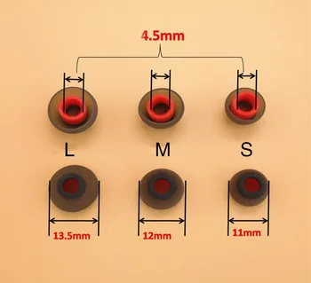 Visoka kakovost Silikon TPU Bullet oblika Slušalk Slušalke Blazinic Čepkov V Uho Eartips Silikonski Rokav S/M/L Velikost 800 parov