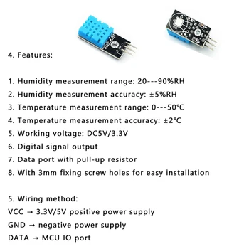 DHT11 DHT22 AM2302B AM2301 AM2320 Digitalni Temperature in Vlažnosti Tipalo AM2302 Temperature in Vlažnosti, Senzor Za Arduino