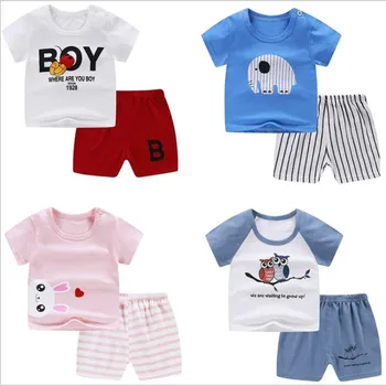 Nove otroške Obleke, Poletne Kratka Sleeved Hlače Za Fantje In Dekleta, Baby Dva Kosa Bombaž otroška Oblačila