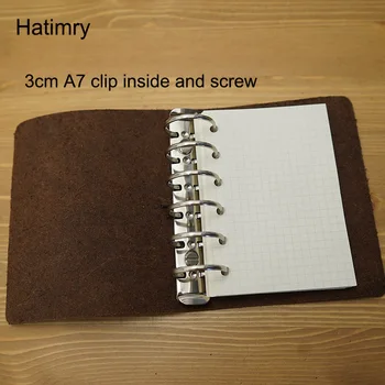 Hatimry A7 velikosti 3 cm, obroči knjige Pravega usnja zvezke sprial list agende ročno diarysketchbook šolske potrebščine 99505