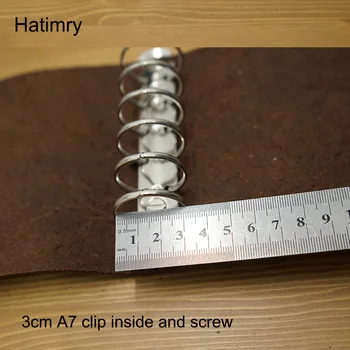Hatimry A7 velikosti 3 cm, obroči knjige Pravega usnja zvezke sprial list agende ročno diarysketchbook šolske potrebščine