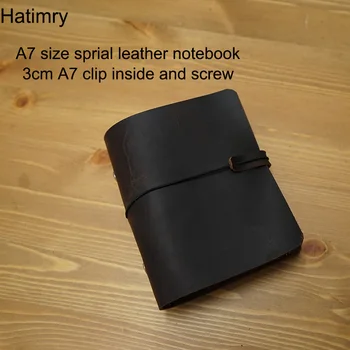 Hatimry A7 velikosti 3 cm, obroči knjige Pravega usnja zvezke sprial list agende ročno diarysketchbook šolske potrebščine