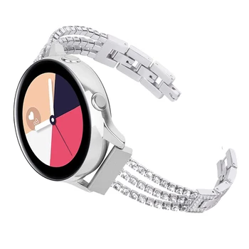 20 mm/22 mm * Diamantna Zapestnica Trak za Samsung Galaxy Aktivno Galaxy Watch 46mm 42mm Prestavi S3 Meje S2 Klasičnih Amazfit Bip Band