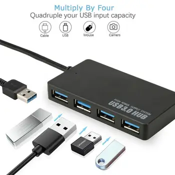 Hub Ultra Slim, USB 3.0, 4 Port Multi Vozlišča za Podatke Širitev Produkti z Visoko Hitrostjo 5 Gbps USB Adapter Za MacBook PS3, Xbox Prenosnik 99693