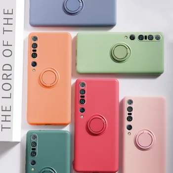 Mehko Tekoče Silicij Primeru Za IPhone 12 11 Pro Max Xr Lite Obroč Nosilec Traku Kritje Za IPhone 7 8 XR X Candy Barve Za Ženske
